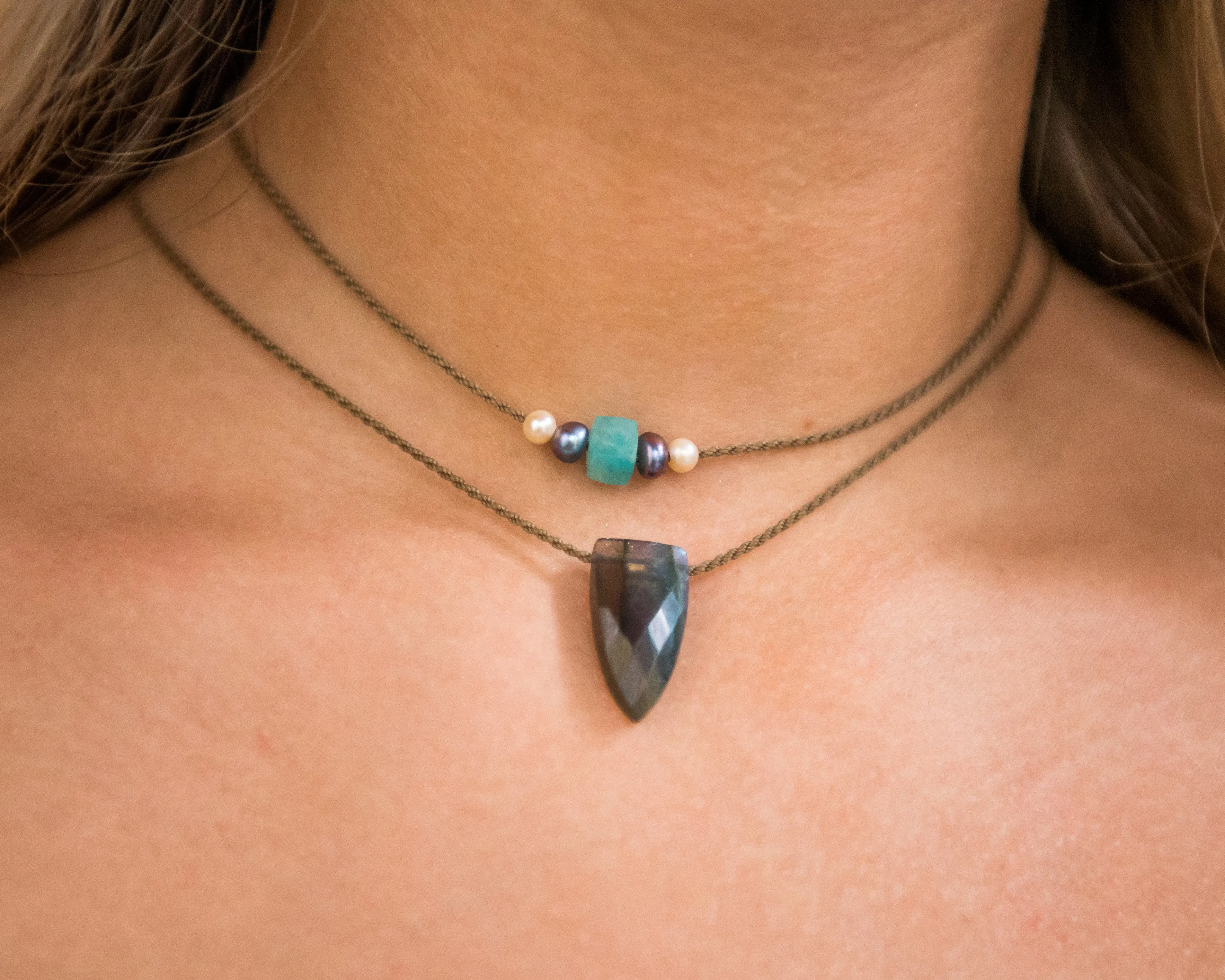Labradorite - Pyramid Necklace