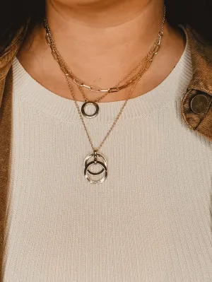 Layered Circle Pendants Necklace