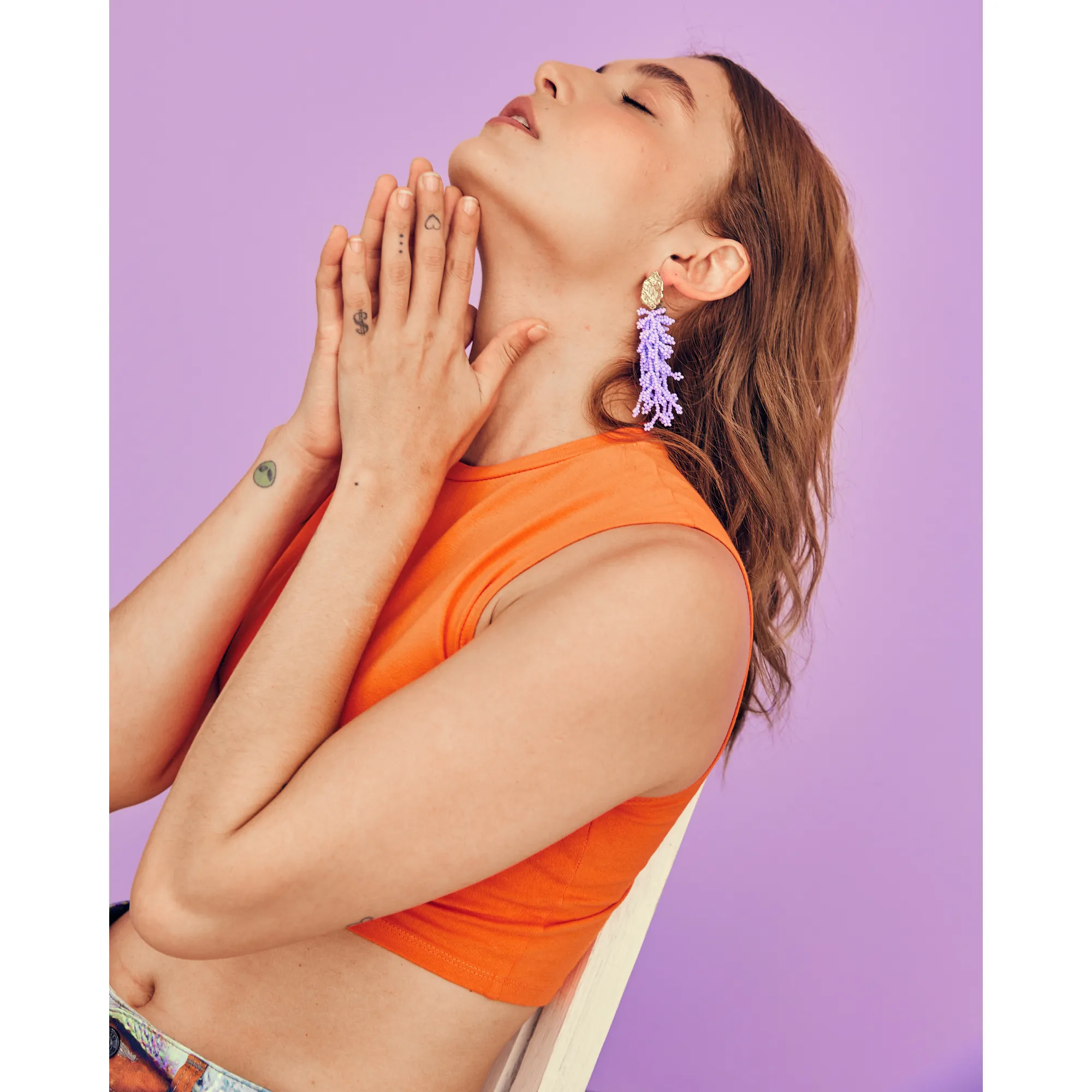 Lilac Coral Earrings