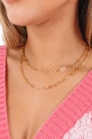 Link To Layer Necklace - Gold