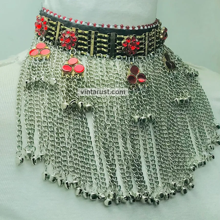 Long Bells Silver Gypsy Choker Necklace