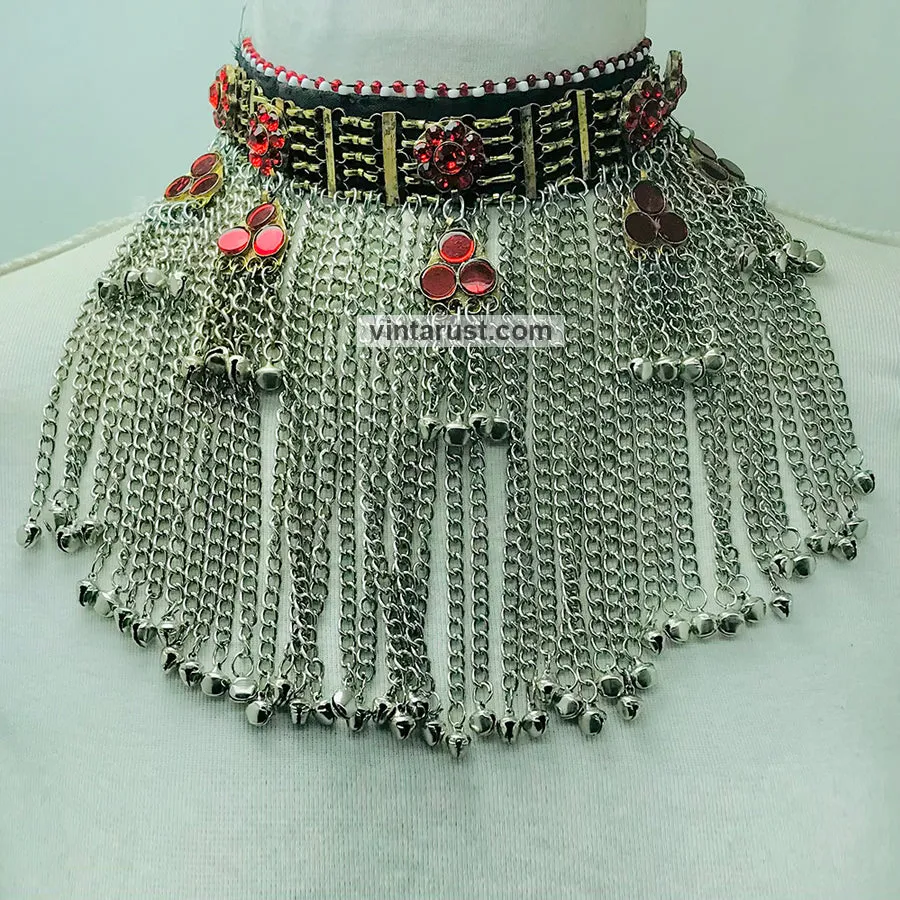 Long Bells Silver Gypsy Choker Necklace