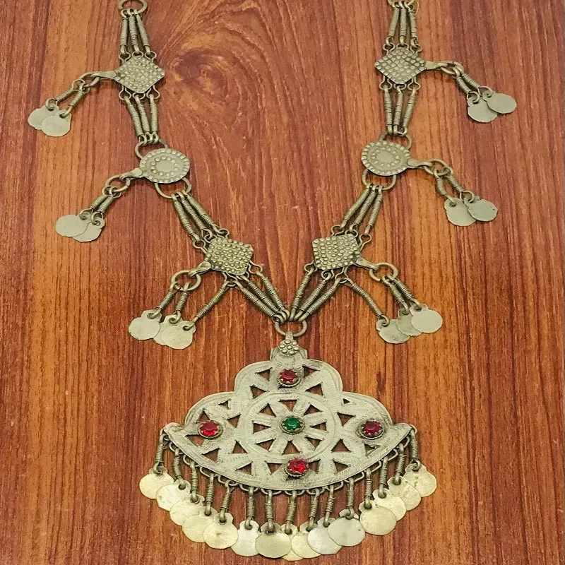 Long Tribal Bohemian Necklace With Tassels