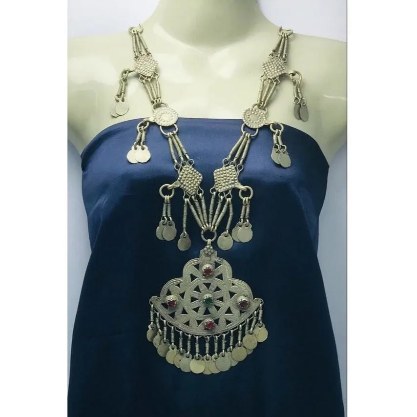 Long Tribal Bohemian Necklace With Tassels