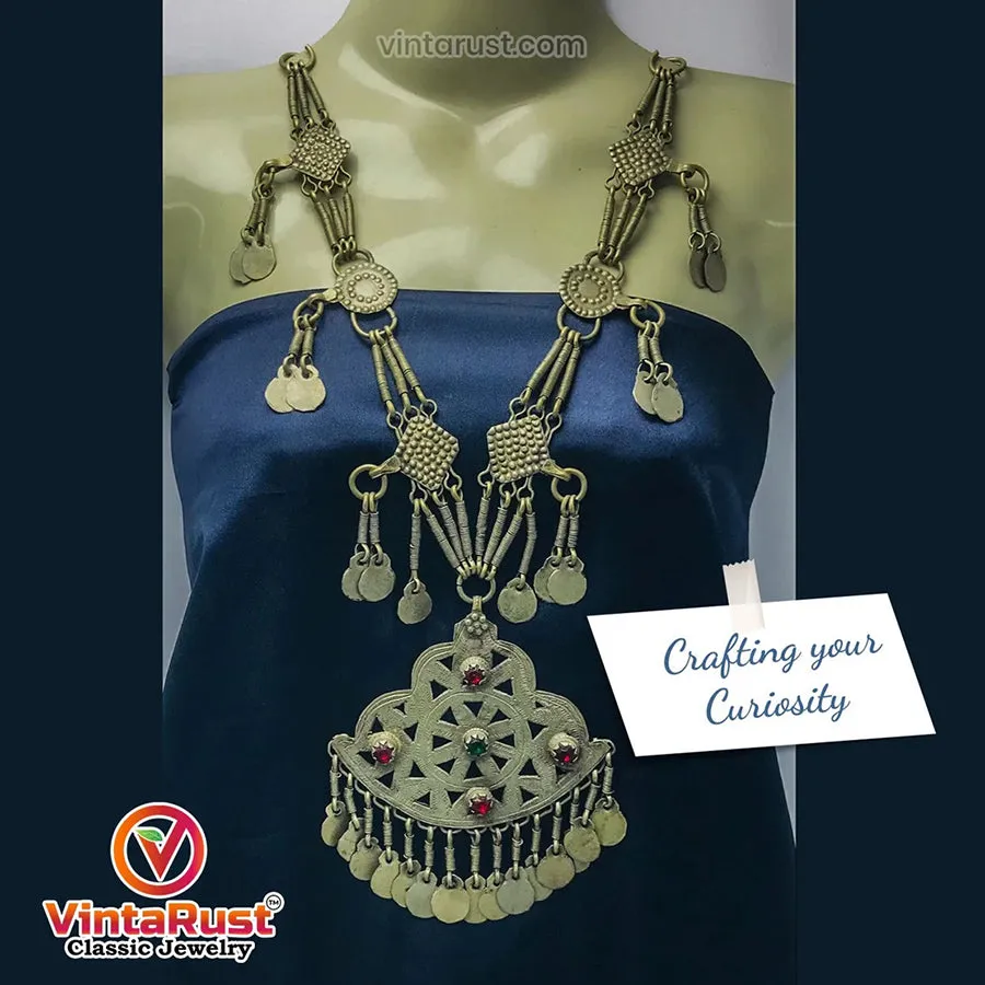 Long Tribal Bohemian Necklace With Tassels