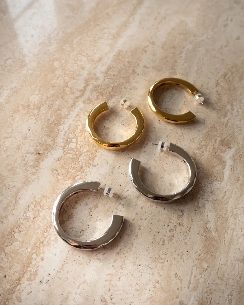 LUV AJ - Architectural Statement Hoops in Silver