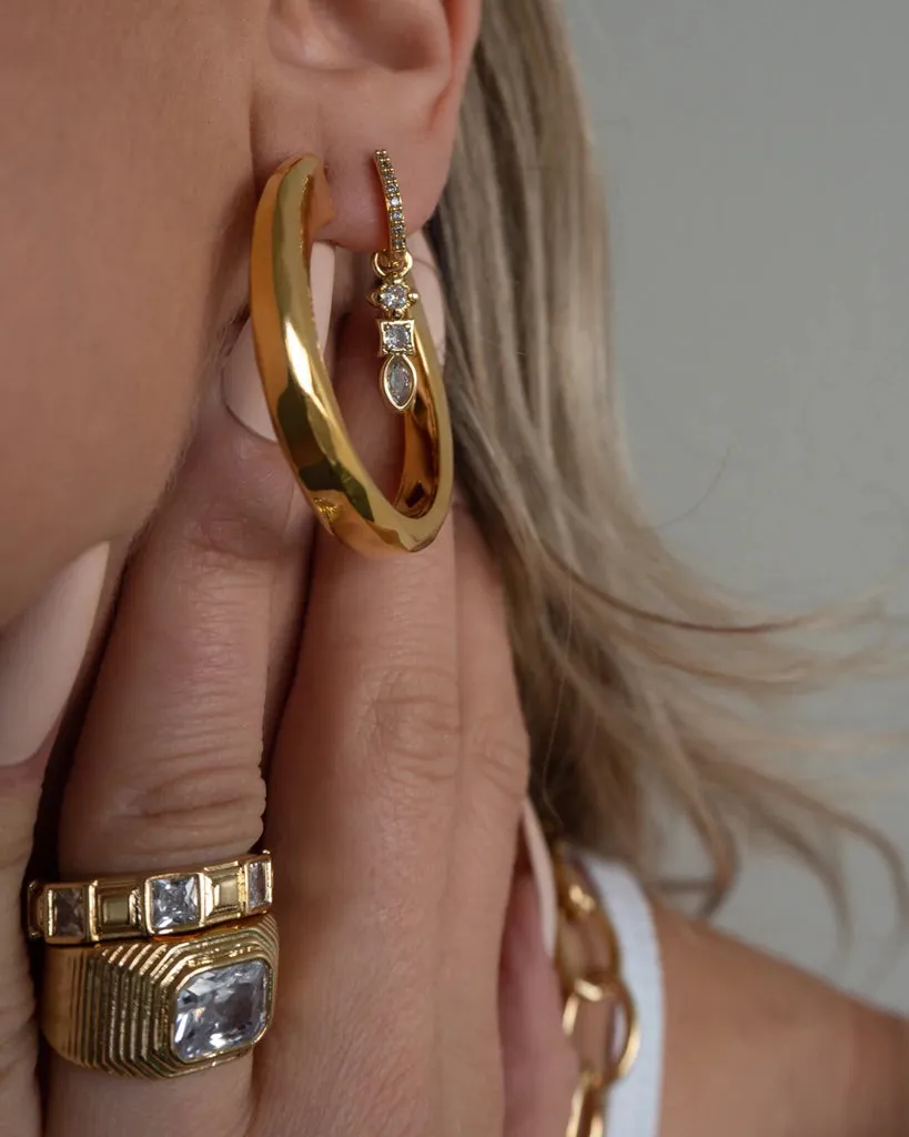 LUV AJ - Architectural Statement Hoops in Silver