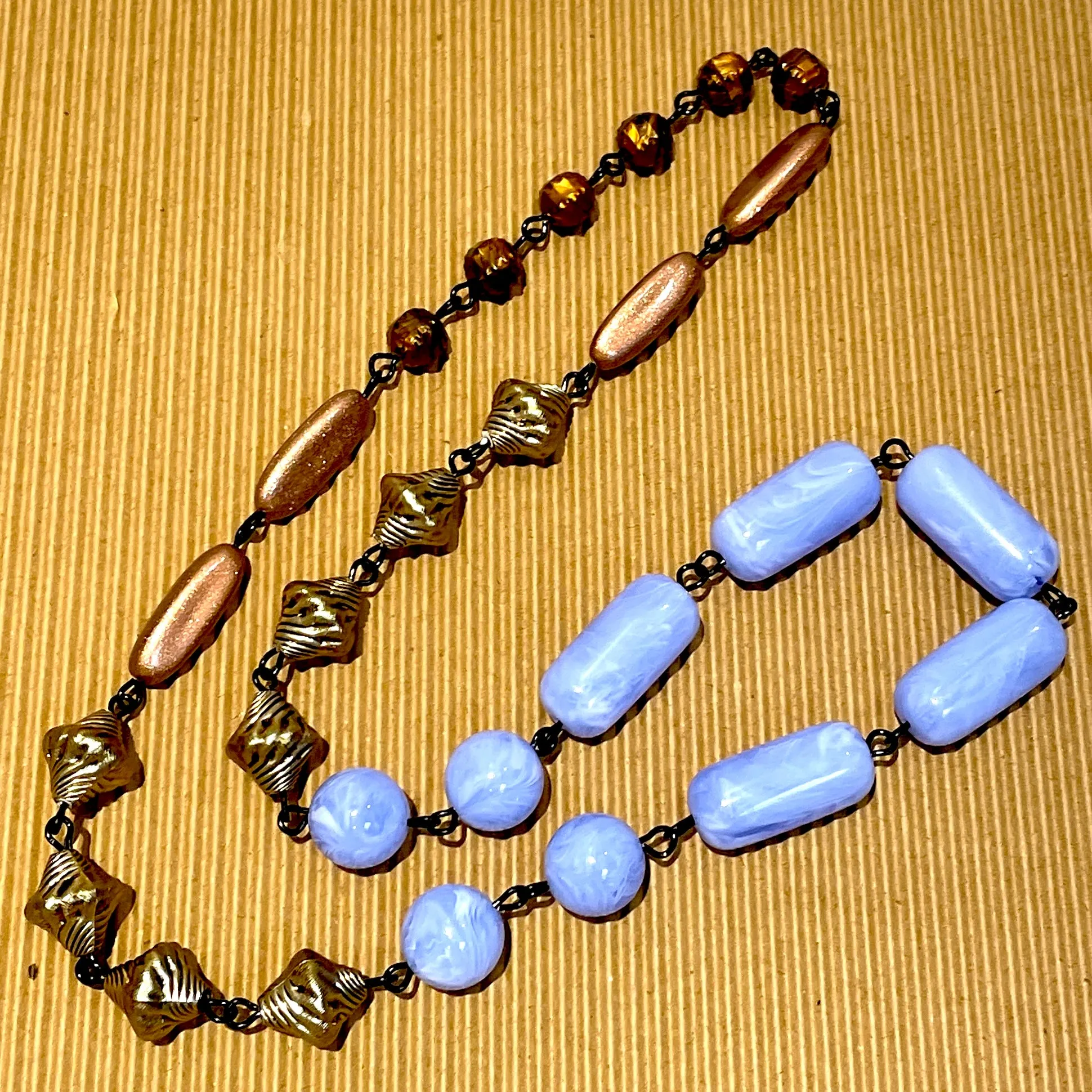 Marbled Iris & Faceted Copper Carmen Necklace