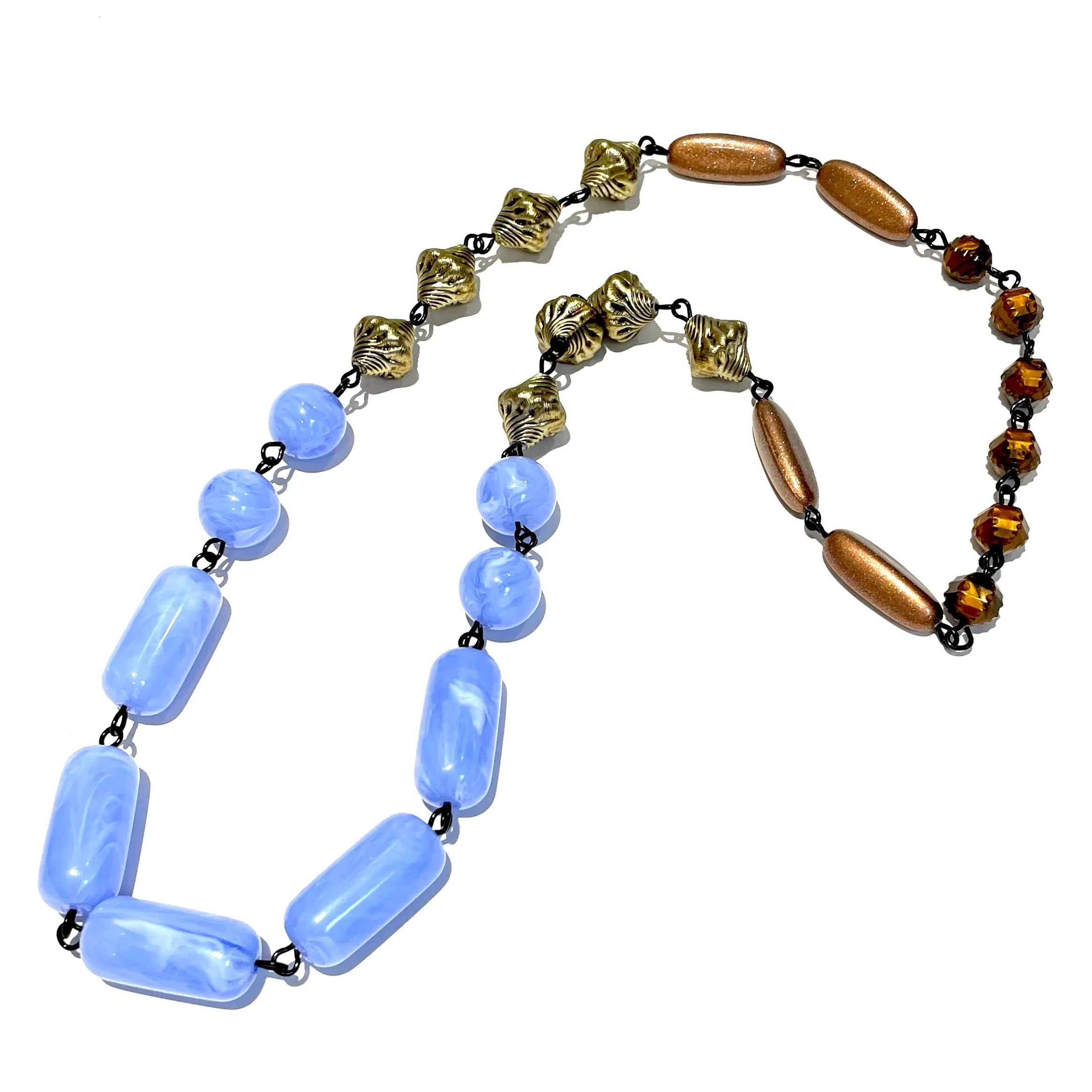 Marbled Iris & Faceted Copper Carmen Necklace