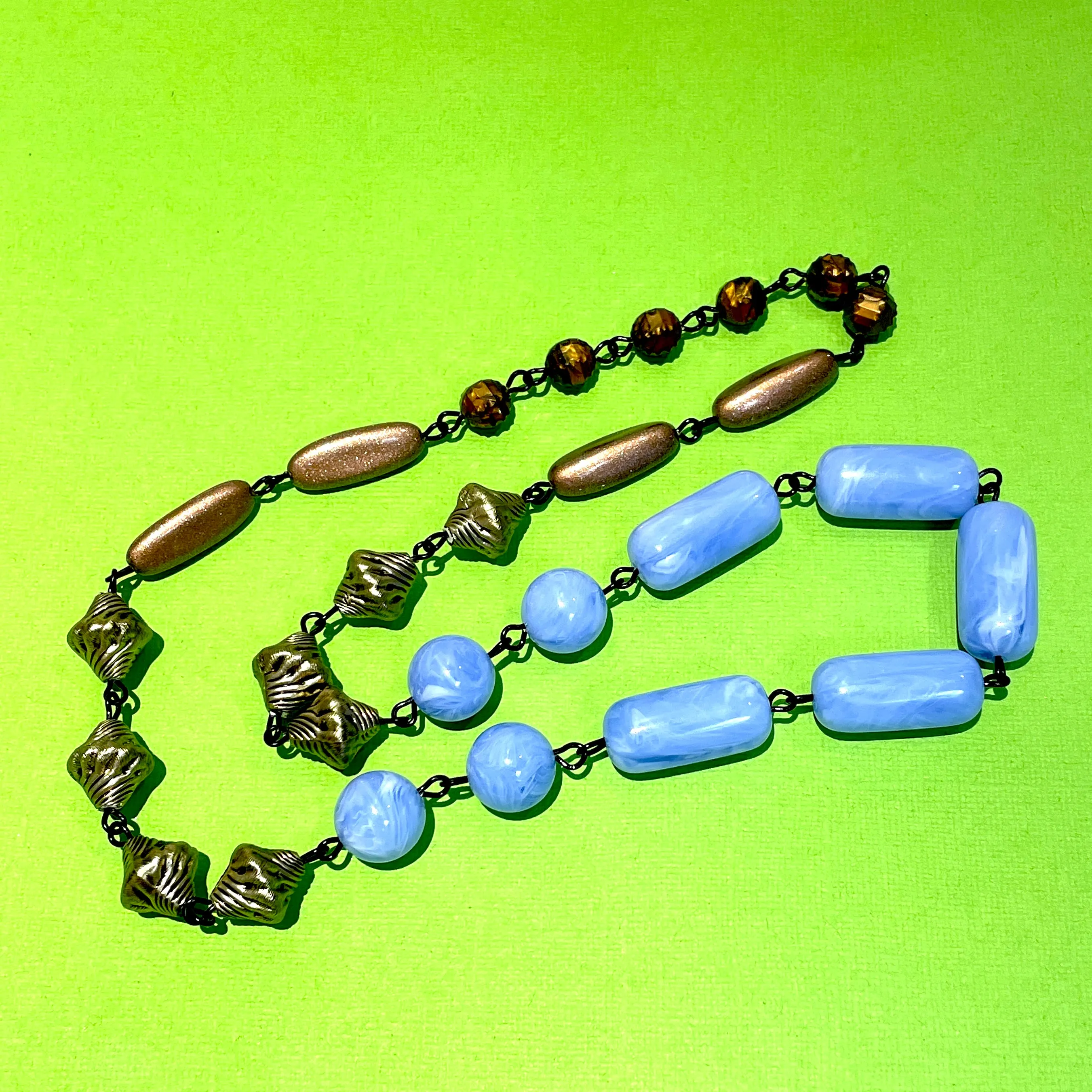 Marbled Iris & Faceted Copper Carmen Necklace
