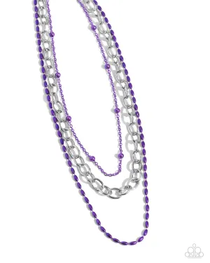 Mardi Gras Mayhem - Purple Necklace - Paparazzi Accessories