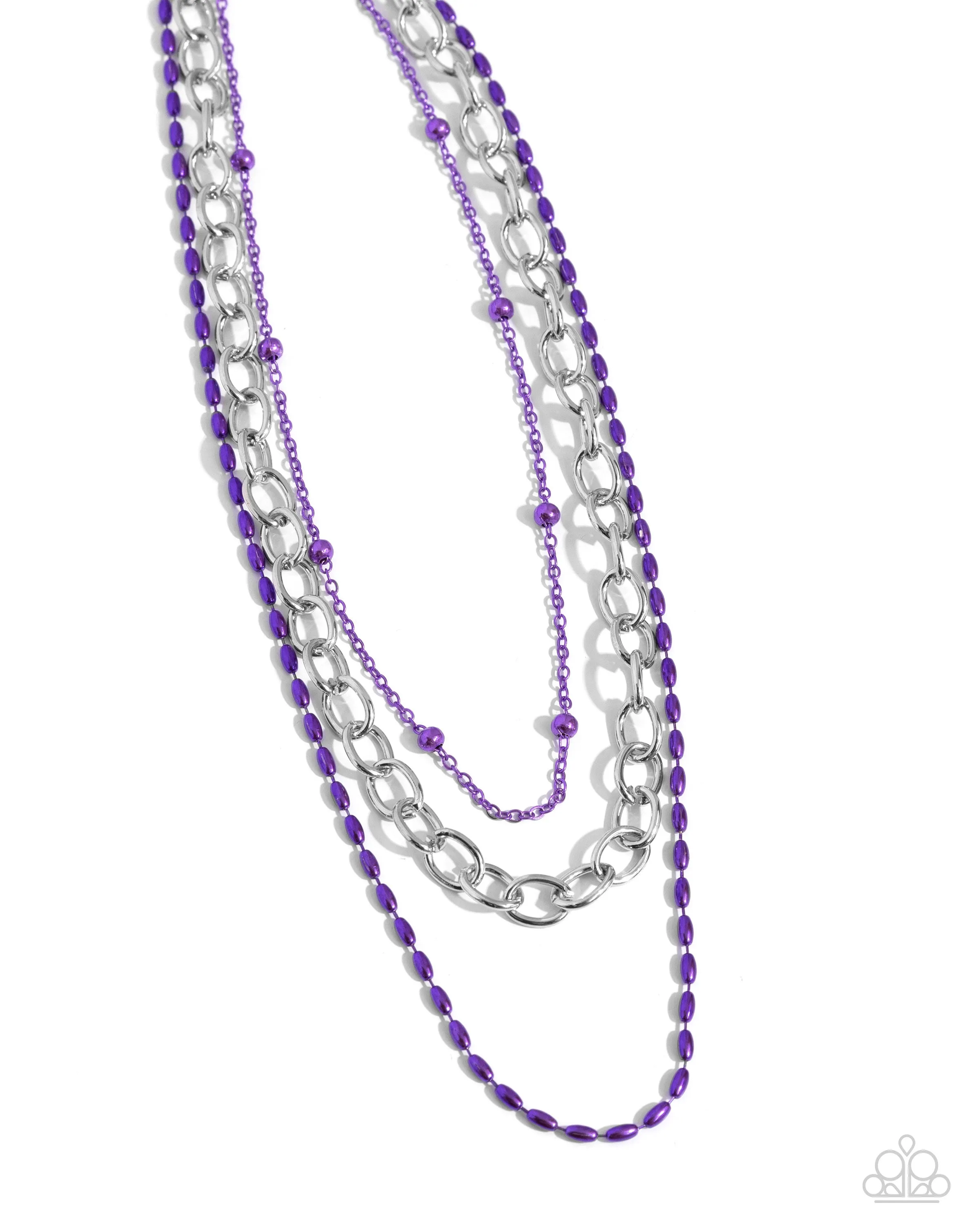 Mardi Gras Mayhem - Purple Necklace - Paparazzi Accessories