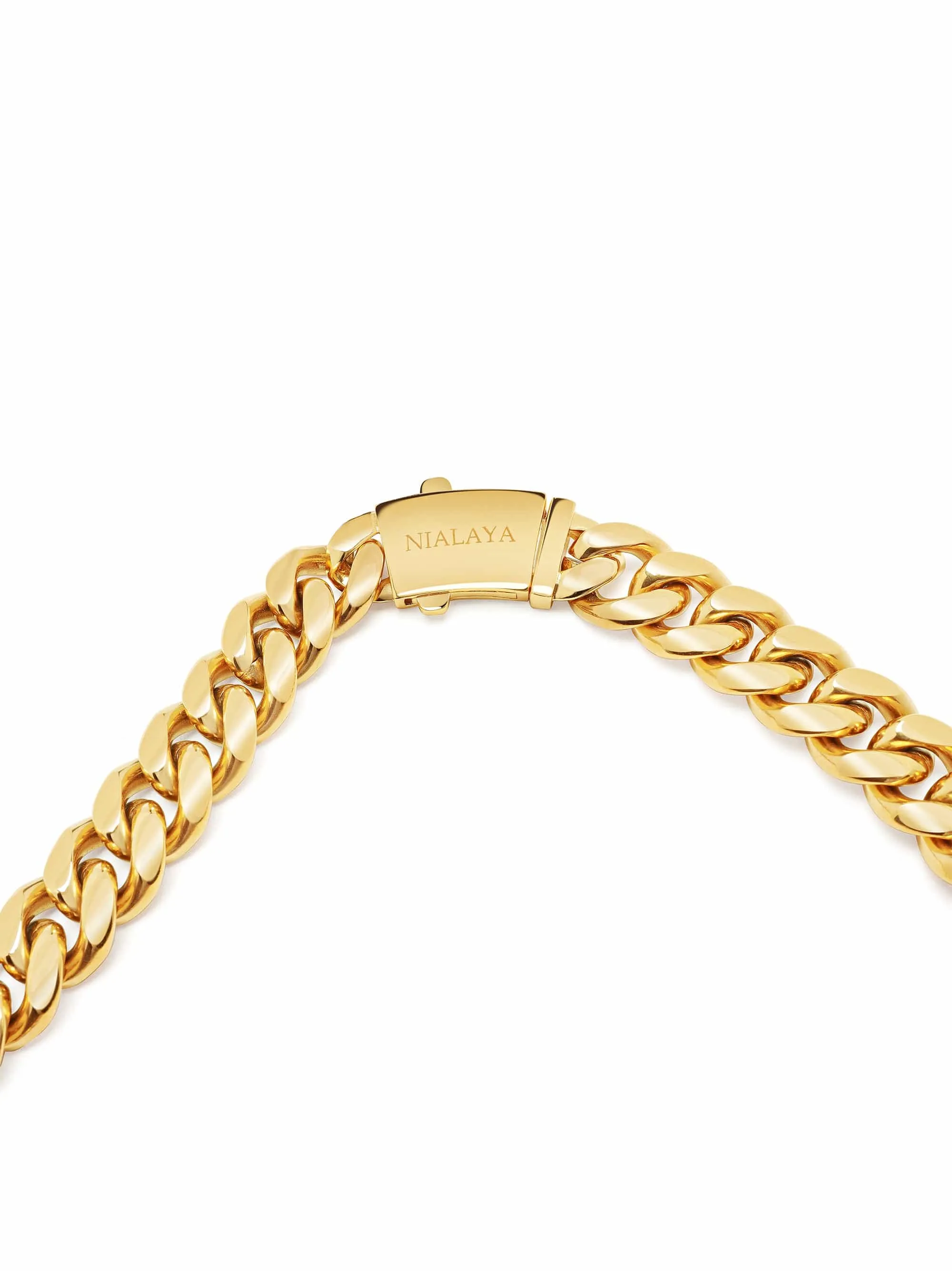 Men's Chunky Cuban Chain With Lock in Gold