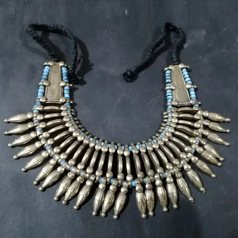 Metal Spikes With Beads Choker Necklace