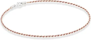 Miabella 925 Sterling Silver Solid 1.5mm Diamond-Cut Braided Rope Chain Anklet Ankle Bracelet for Women, Made in Italy