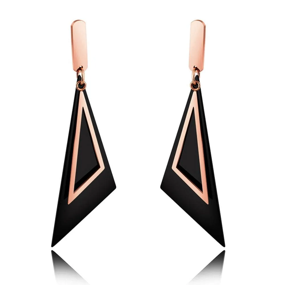 Modern Geometric Style Dangle Earrings Duo Scalene