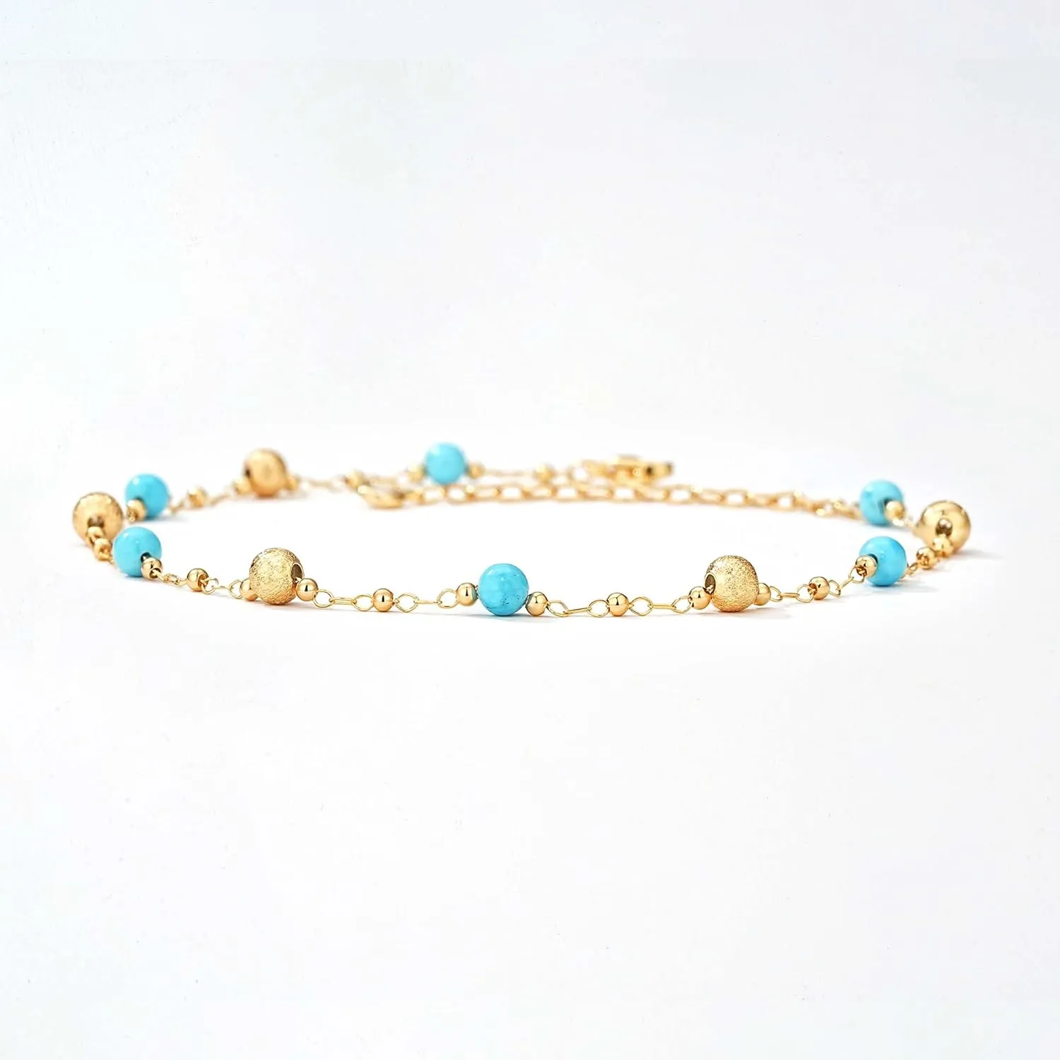 MTMY Gold Plated Anklets for Women - 14K Gold, Green Rose Colorful Cubic Zirconia Tassel Foot Chain Dainty Cute Adjustable Summer Beach Boho Anklets
