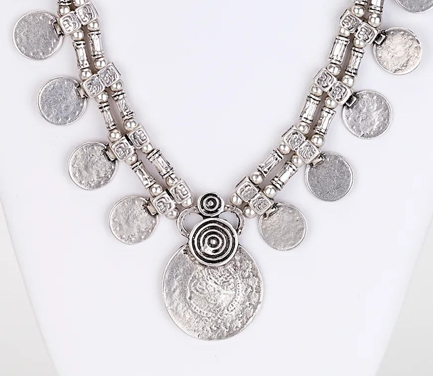 Multi Coin Bohemian Necklace