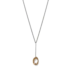 Mystic Oval Y Necklace with Diamond in Bronze