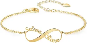 ORFAN Personalized Bracelet or Anklet Custom Made with Any Names for Women - Custom Name Charm Jewelry Gift