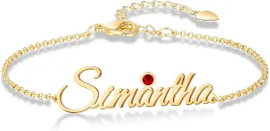 ORFAN Personalized Name Bracelet or Anklet Bracelet Custom Made with Any Names for Women Custom Name Charm Jewelry Gift
