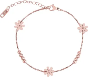 Ornaland Daisy Flowers Ankle for Women 18K Gold Plated Adjustable Chain Anklet Boho Beach Jewelry Gifts for Birthday Valentines Day Wedding, Rose Gold