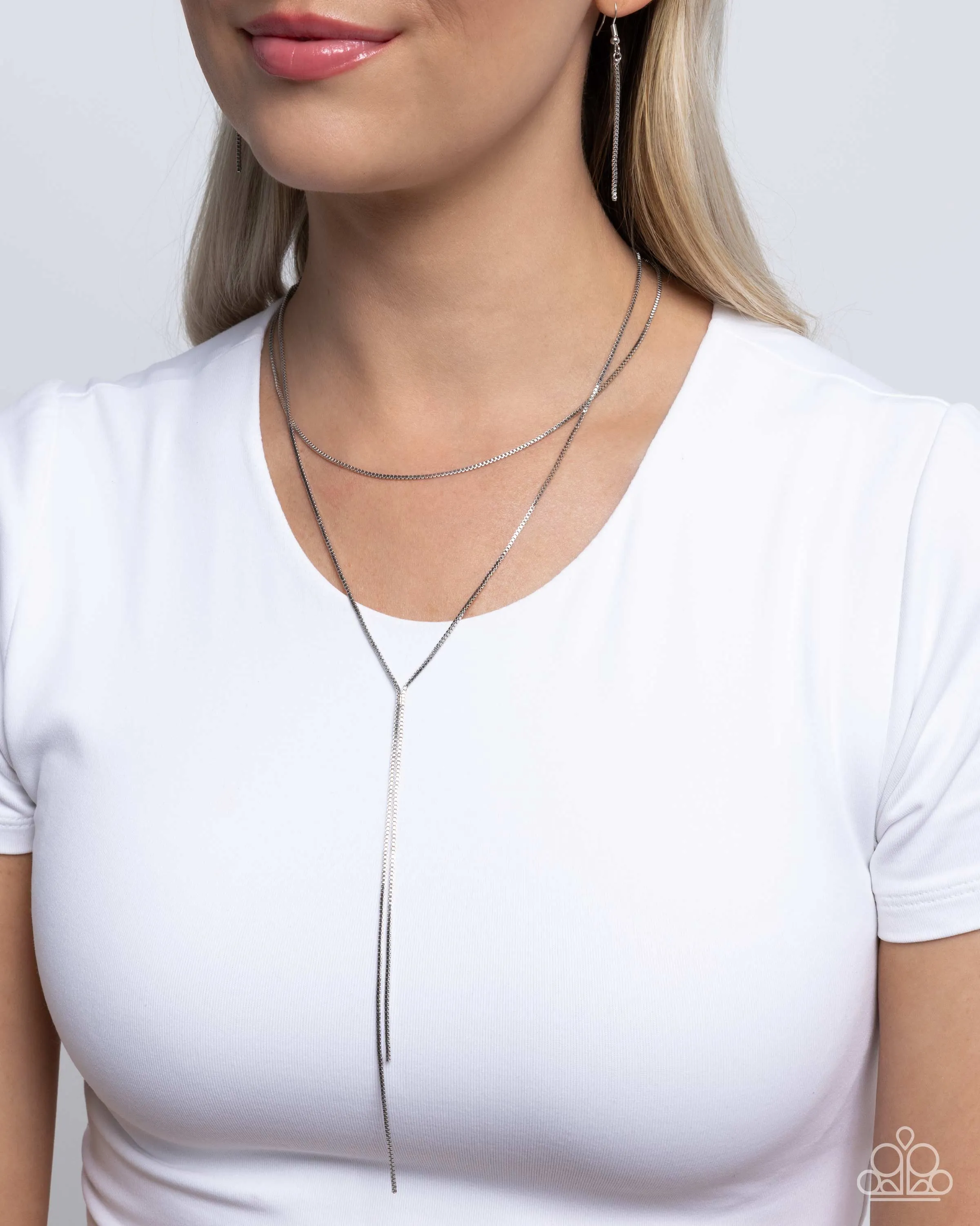 Paparazzi Dutiful Dance Necklace Silver & Immaculate Industry Necklace Silver