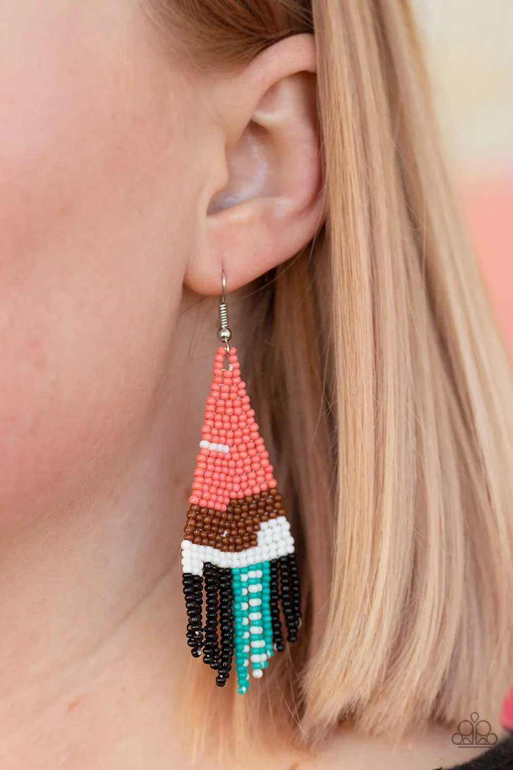 Paparazzi Summer Heat - Orange Multi Earrings