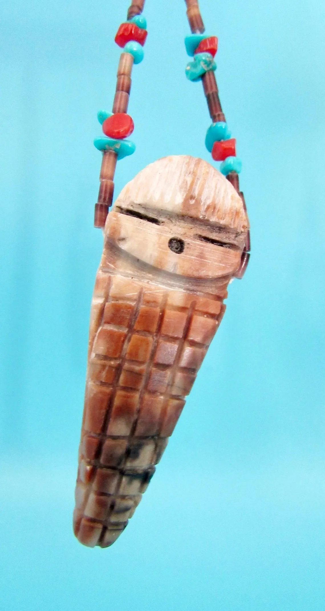 PAPOOSE Vintage Carved Jasper Beaded Dangly Earrings