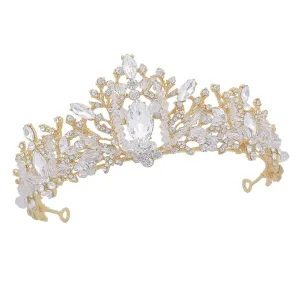 PartyKindom 1pc Elegant Crystal Crown Bridal Headdress for Women and Bridesmaid Rhinestone Hair Accessory Lightweight Design Durable and Stunning Finish