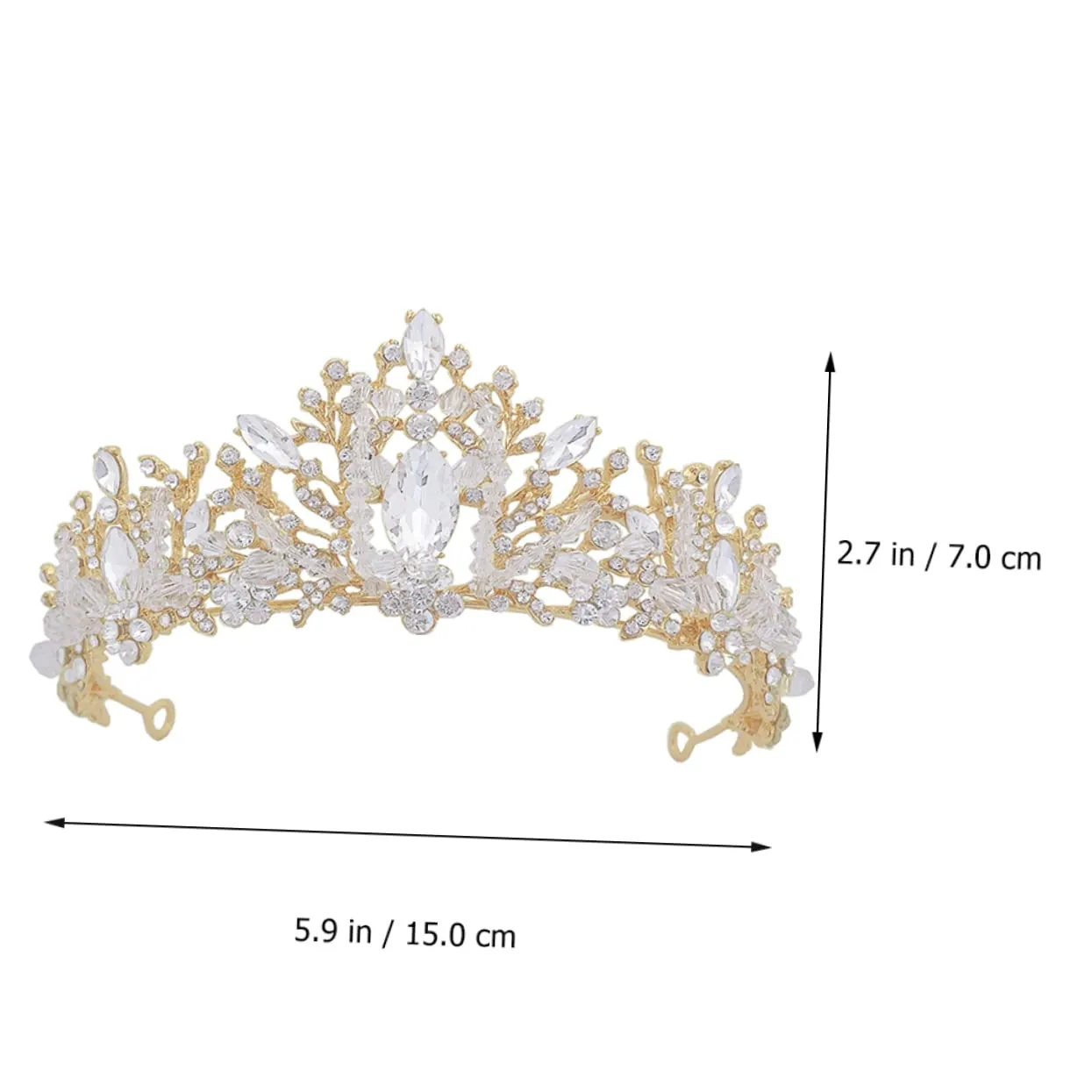 PartyKindom 1pc Elegant Crystal Crown Bridal Headdress for Women and Bridesmaid Rhinestone Hair Accessory Lightweight Design Durable and Stunning Finish