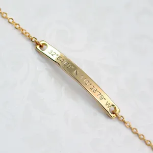Personalized Gift Anklet 16K Gold Silver Rose Gold Plated Dainty Coordinate Anklet with Personalized Bar Plate Delicate Initial Best Graduation Day Gift