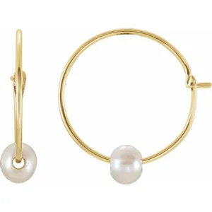 Petite Pearl Hoop Earrings