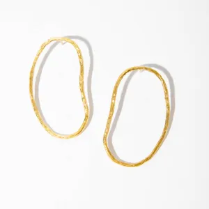 Pool Statement Earrings - Brass