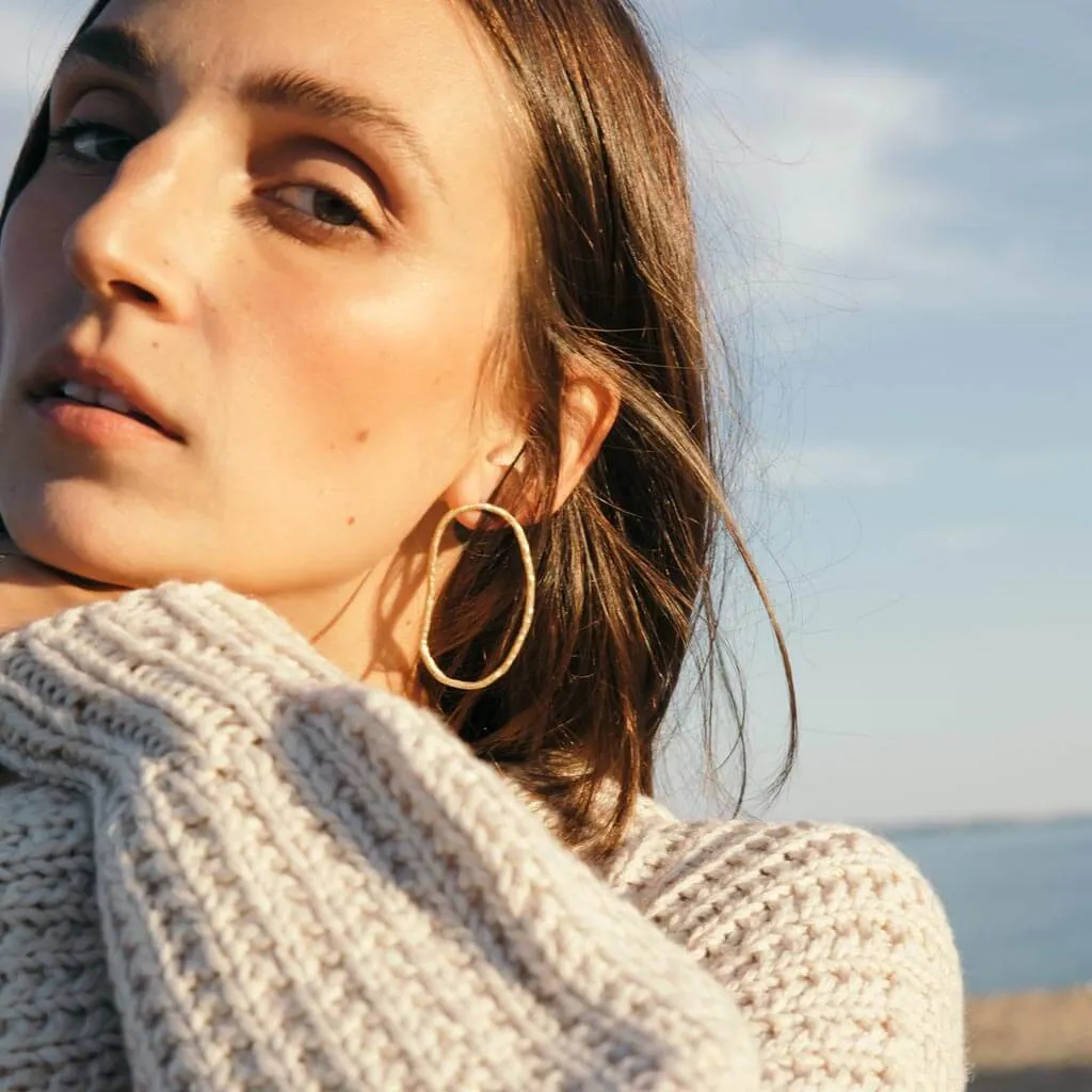 Pool Statement Earrings - Brass