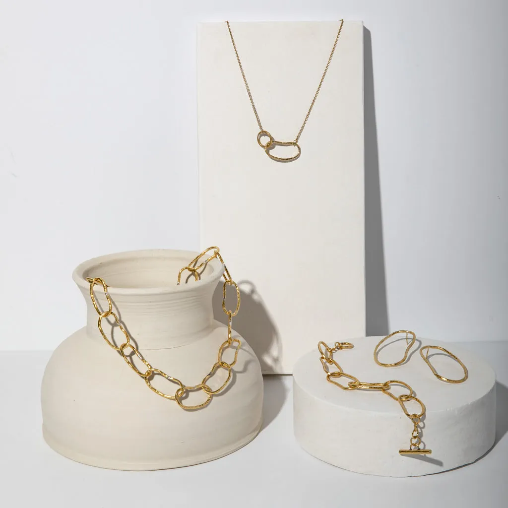 Pool Statement Earrings - Brass