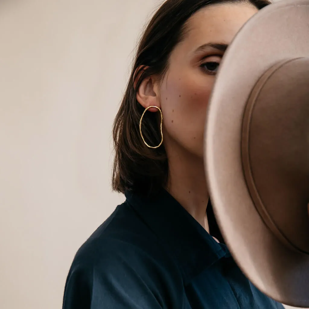 Pool Statement Earrings - Brass