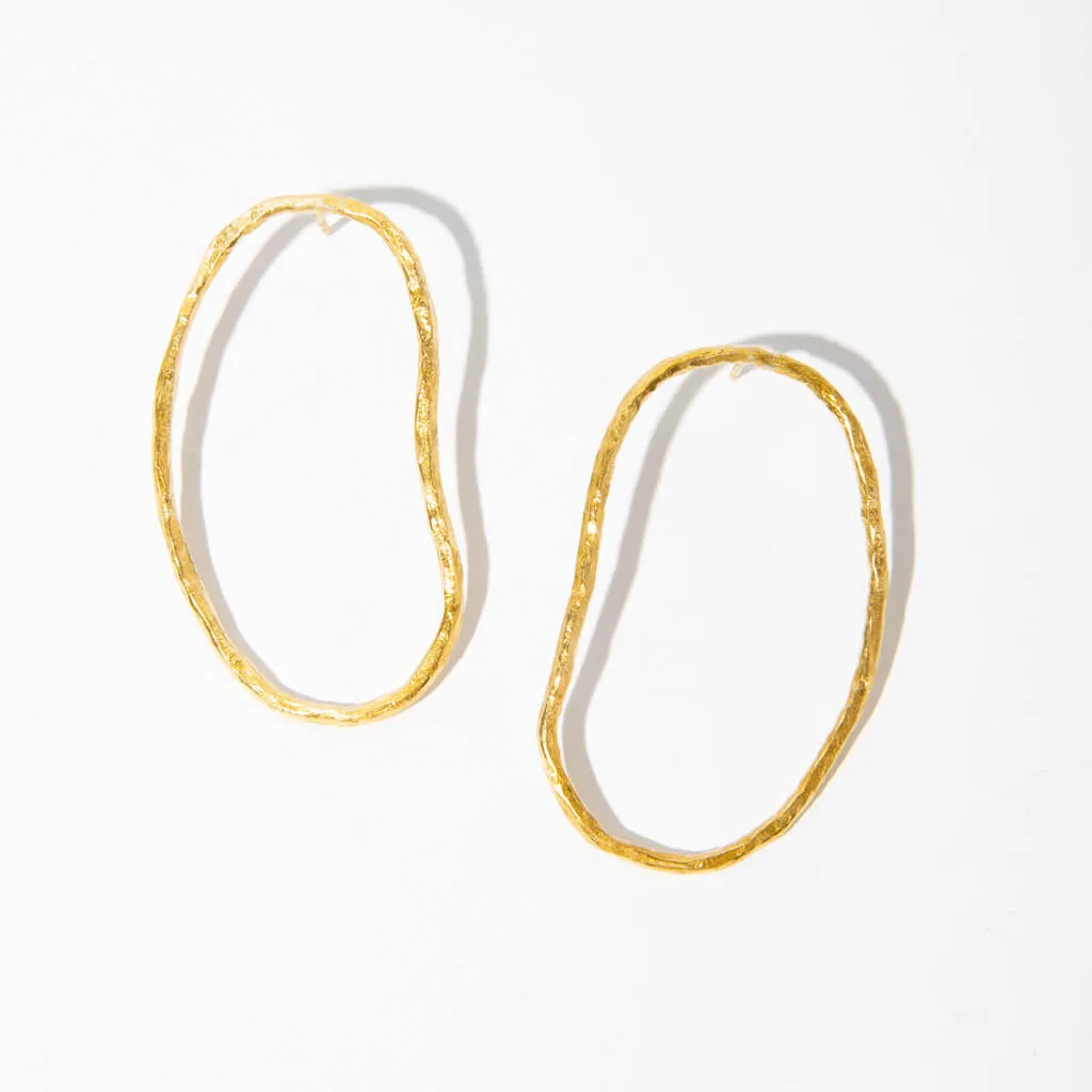 Pool Statement Earrings - Brass