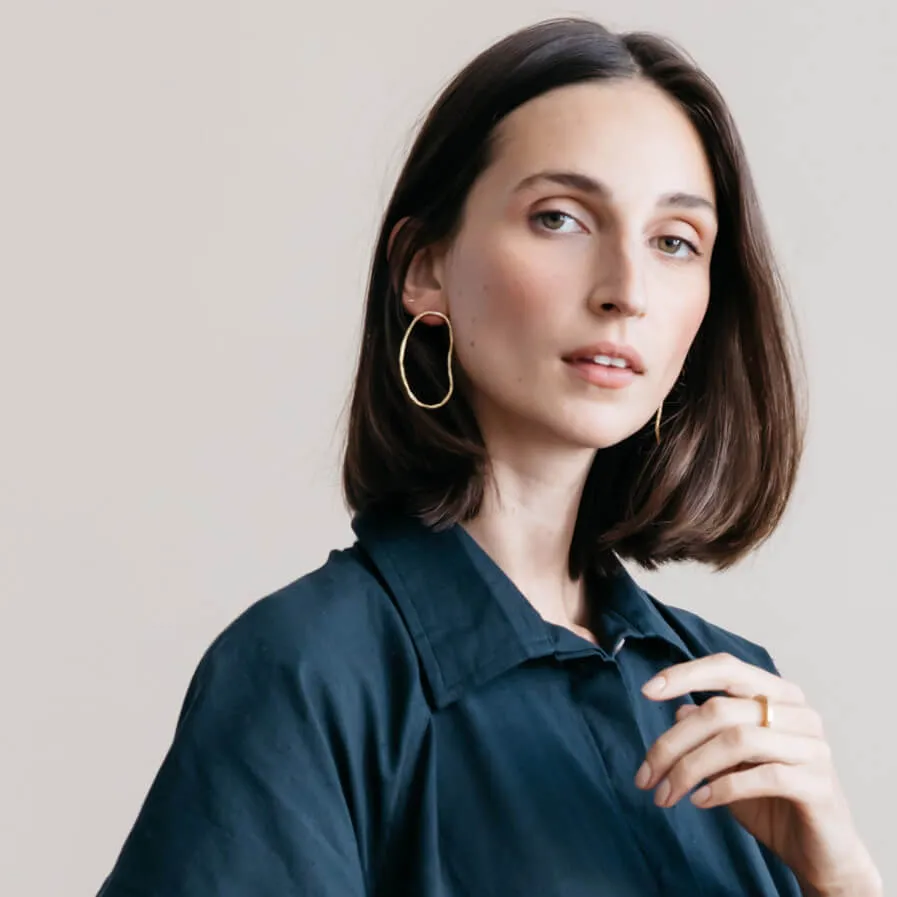 Pool Statement Earrings - Brass