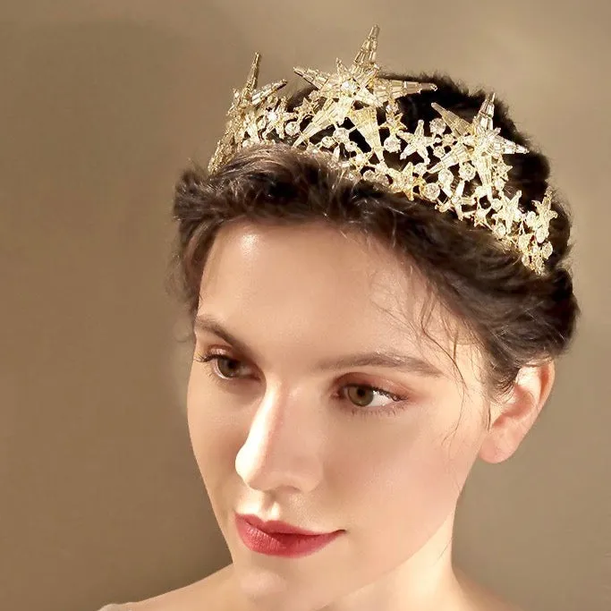 "Andromeda" - Star Wedding Tiara - Available in Gold and Silver