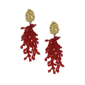 Red Coral Earrings