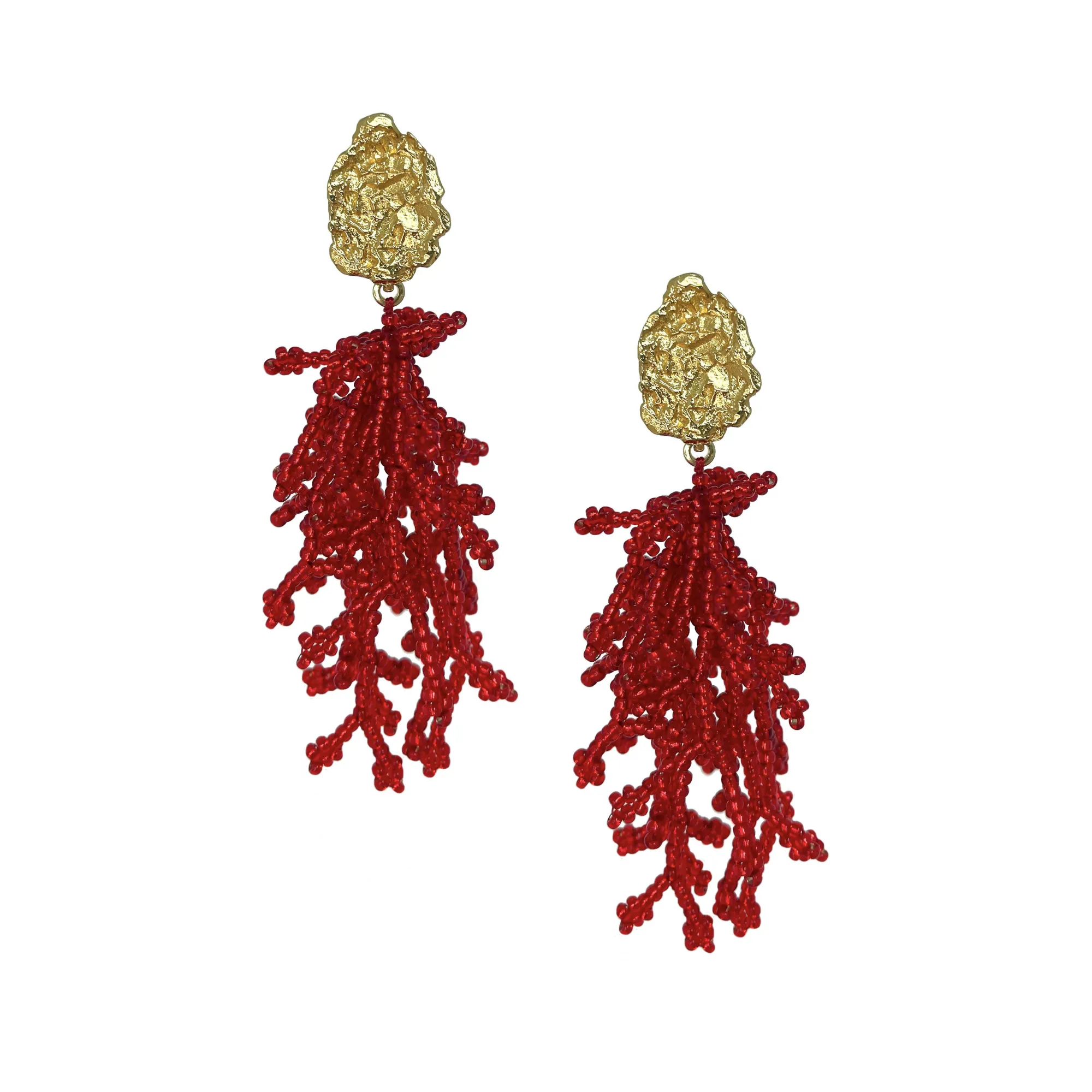 Red Coral Earrings