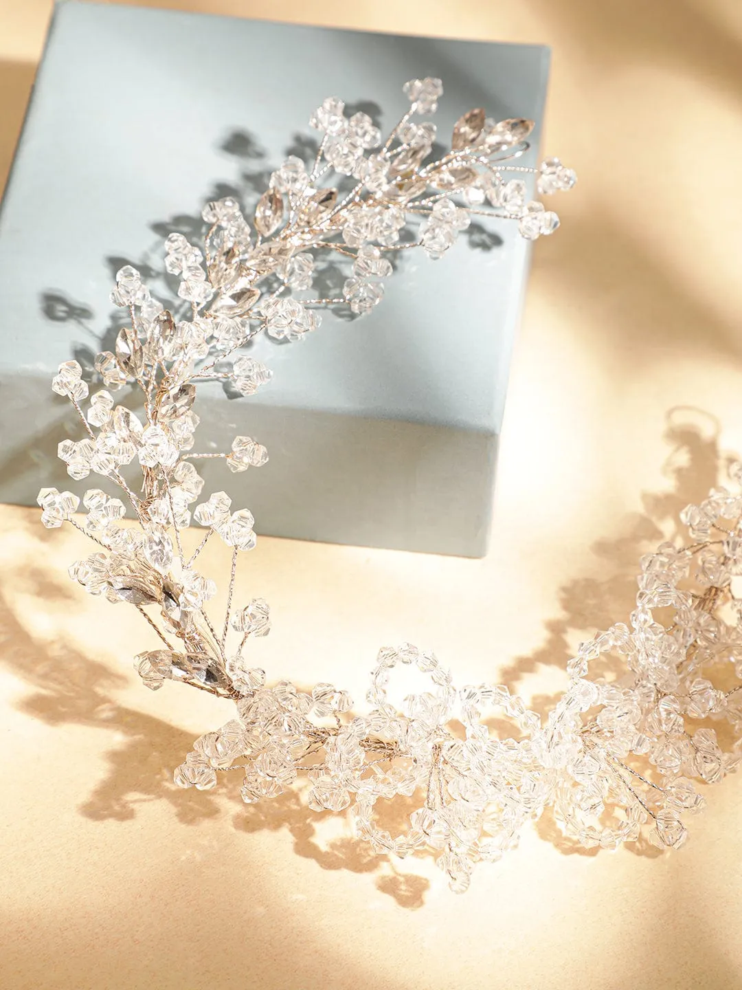 Rubans Silver Crystal Studded Tiara