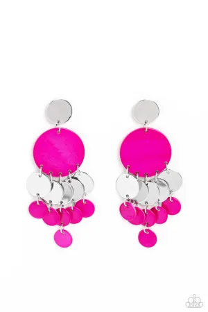SHELL of the Ball - Pink Post Earrings - Paparazzi Accessories