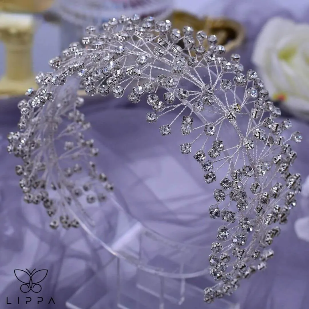 Silver Bride Headband