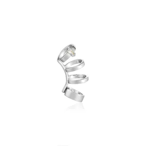 Silver Glow Crawler Ear Cuff