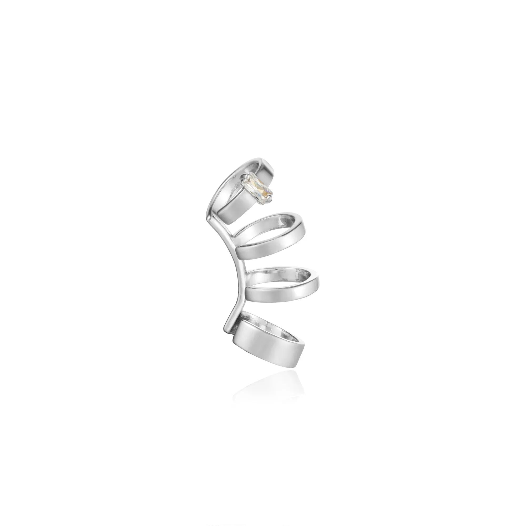 Silver Glow Crawler Ear Cuff
