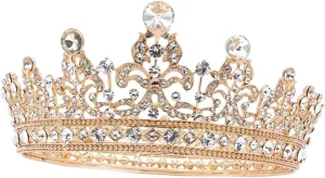 SOIMISS Baroque Rhinestone Hair Crown for Weddings Crystal Tiara Hairpiece Bridal Accessory for Women for Parties and Unforgettable Memories