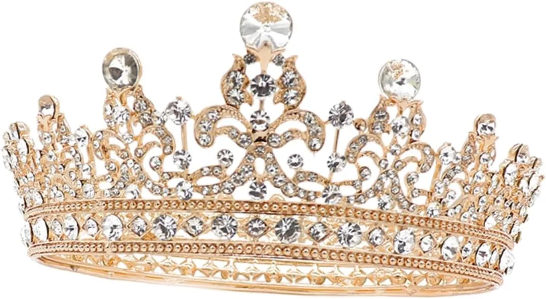 SOIMISS Baroque Rhinestone Hair Crown for Weddings Crystal Tiara Hairpiece Bridal Accessory for Women for Parties and Unforgettable Memories