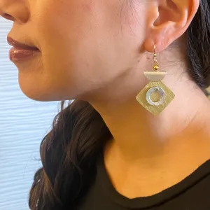 SWING Popular Mixed Metal Dangle Earrings with Metal Options from the SCULPTURAL Collection